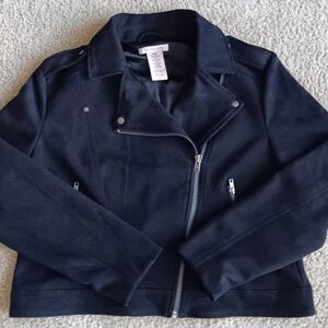 PHILOSOPHY faux leather MOTO JACKET Ladies XL BLACK